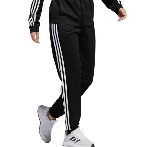 adidas Women's 3-Stripes 2pc Set Tracksuit Black Activewear Size S New - Picture 7 of 8